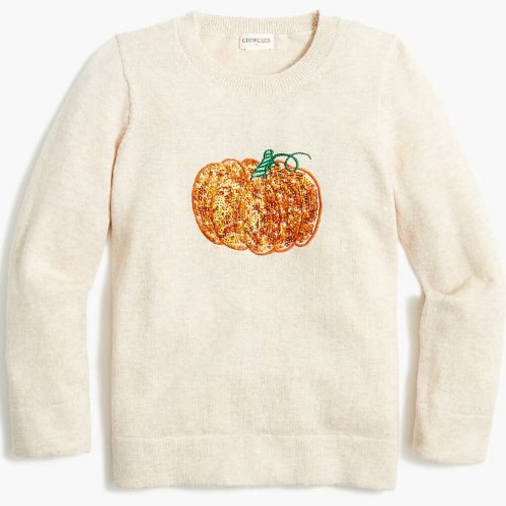 Crewcuts Girls Sequin Pumpkin Teddie Sweater - Picture 3 of 12